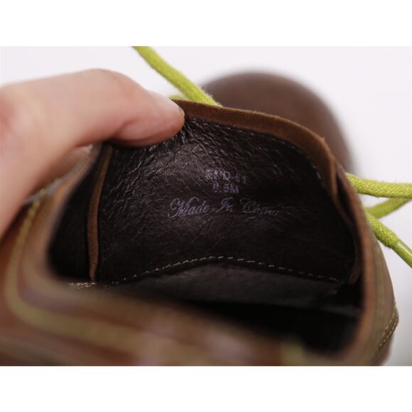 Donald J Pliner Edd Brown Lime Green Wingtip Dress Shoes 8.5